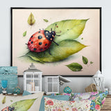 Ladybug On A Leaf - Ladybug Home Decor Art