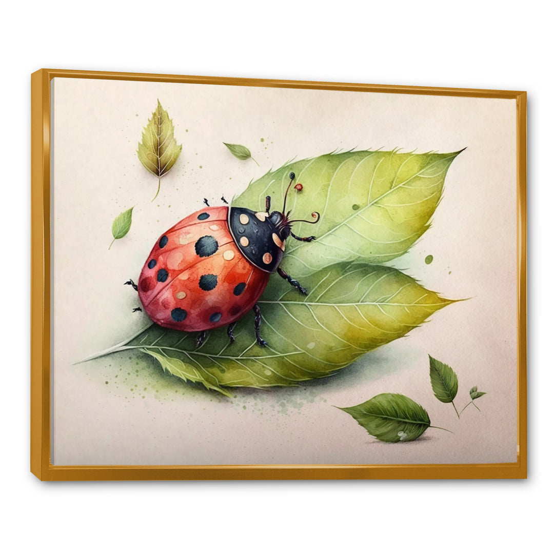 Ladybug On A Leaf - Ladybug Home Decor Art