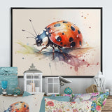Ladybug On A Leaf Watercolor - Ladybug Living Room Wall Art