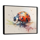 Ladybug On A Leaf Watercolor - Ladybug Living Room Wall Art