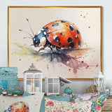 Ladybug On A Leaf Watercolor - Ladybug Living Room Wall Art