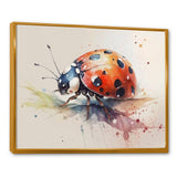 Ladybug On A Leaf Watercolor - Ladybug Living Room Wall Art
