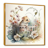 Mouse In Crib With Flowers - Mouse Wall Art Prints