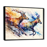 Deers Running - Brown Deer Wall Art