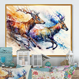 Deers Running - Brown Deer Wall Art