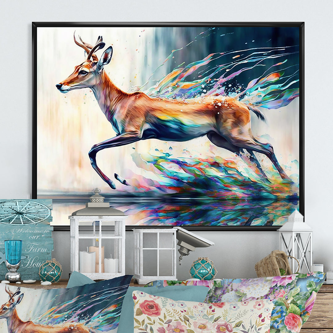 Deer In The Wild - Deer Large Canvas Wall Art
