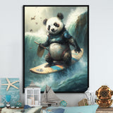 Panda Surfing - Panda Wall Art Prints
