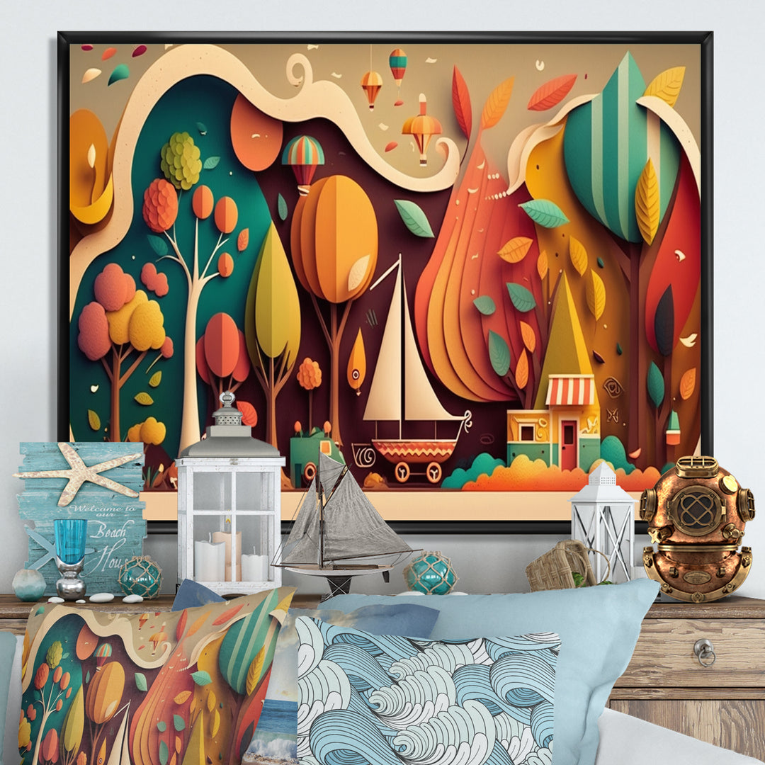 Cottage - Boat Canvas Wall Art