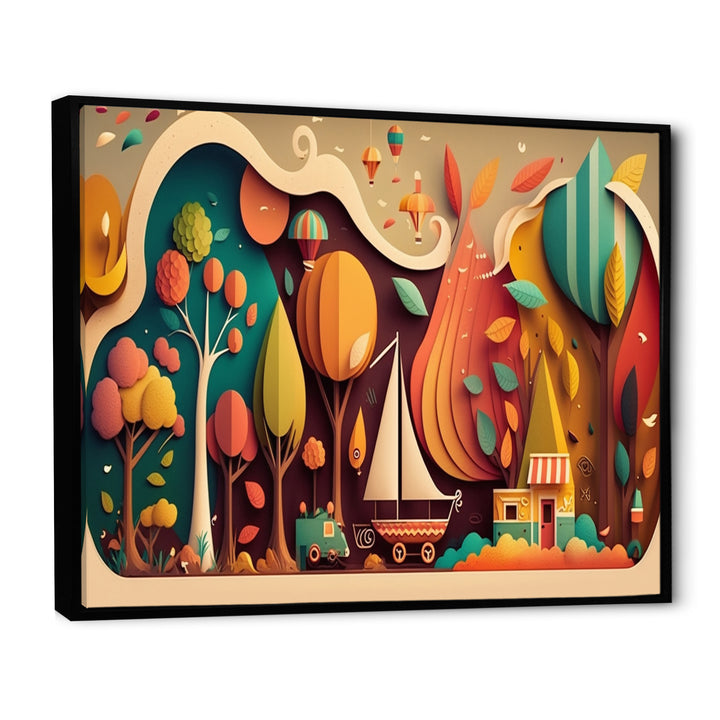 Cottage - Boat Canvas Wall Art
