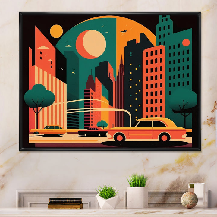 Futuristic Cityscape I - Car/Van Canvas Wall Art