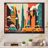 Futuristic Cityscape With Cars I - Car/Van Canvas Wall Art