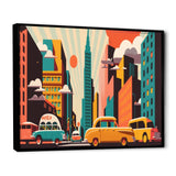 Futuristic Cityscape With Cars I - Car/Van Canvas Wall Art