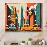 Futuristic Cityscape With Cars I - Car/Van Canvas Wall Art