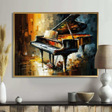 Piano On Stage - Music Canvas Wall Art