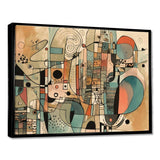 Golden Mid Century Boho Drawing - Abstract Canvas Wall Art