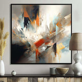 Orange And Blue Abstract Mixed Colors IV - Abstract Canvas Wall Art