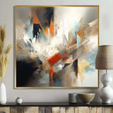 Orange And Blue Abstract Mixed Colors IV - Abstract Canvas Wall Art