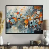 Orange And Blue Geometric Illusions - Abstract Canvas Wall Art