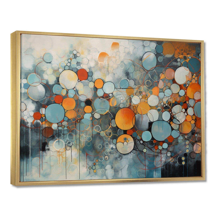 Orange And Blue Geometric Illusions - Abstract Canvas Wall Art