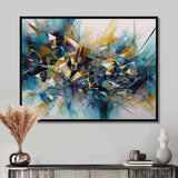 Golden Explosion Triangles III - Abstract Canvas Wall Art