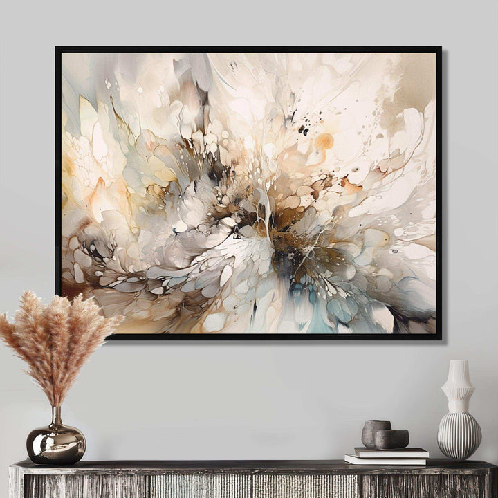 IDesignart White And Grey Geometric Depths I   Abstract Canvas Wall Art