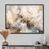 White And Grey Geometric Depths I - Abstract Canvas Wall Art