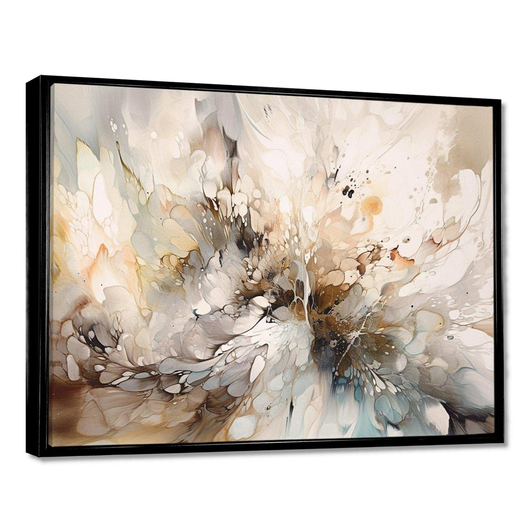 IDesignart White And Grey Geometric Depths I   Abstract Canvas Wall Art