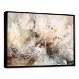 White And Grey Geometric Depths I - Abstract Canvas Wall Art