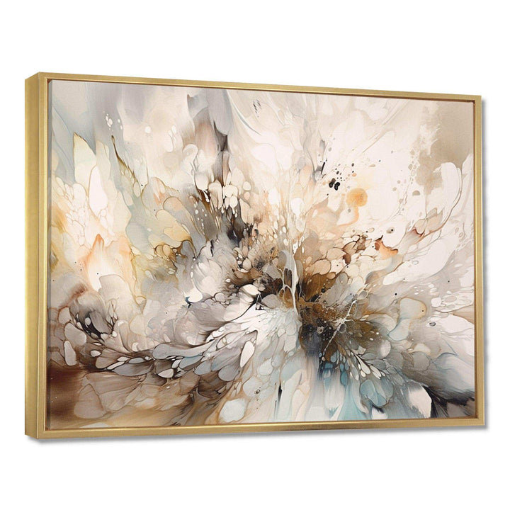 IDesignart White And Grey Geometric Depths I   Abstract Canvas Wall Art