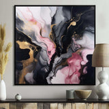 Black Gold Marble Splash II - Abstract Canvas Wall Art