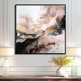 Pink Gold Texture Splash Marble IV - Abstract Canvas Wall Art