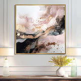 Pink Gold Texture Splash Marble IV - Abstract Canvas Wall Art