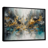 Grey Gold Modern Abstract Contemporary I - Abstract Canvas Wall Art