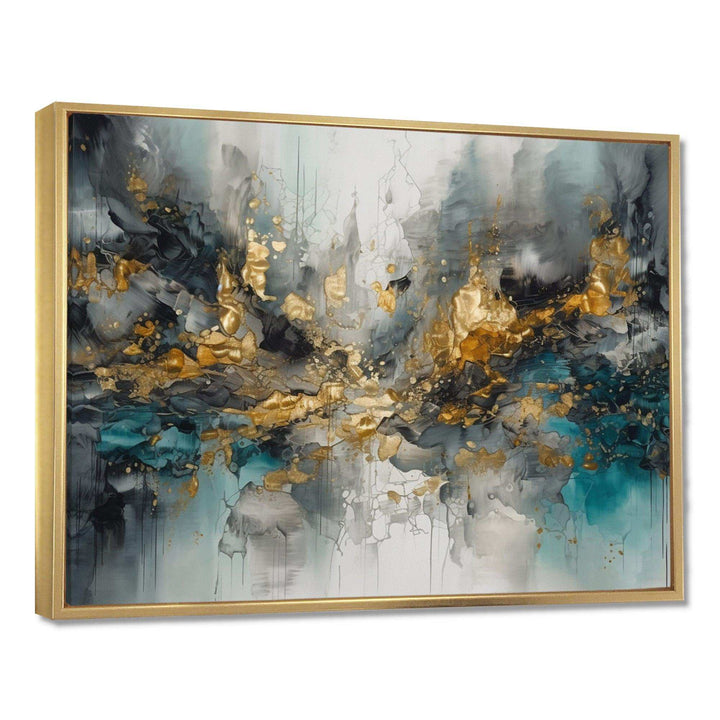 Grey Gold Modern Abstract Contemporary I - Abstract Canvas Wall Art