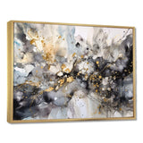 Grey Gold Delicate Abstract Brushstrokes II - Abstract Canvas Wall Art