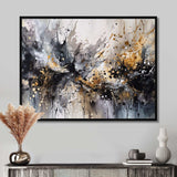 Grey Gold Delicate Abstract Brushstrokes III - Abstract Canvas Wall Art