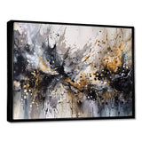 Grey Gold Delicate Abstract Brushstrokes III - Abstract Canvas Wall Art