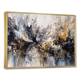 Grey Gold Delicate Abstract Brushstrokes III - Abstract Canvas Wall Art