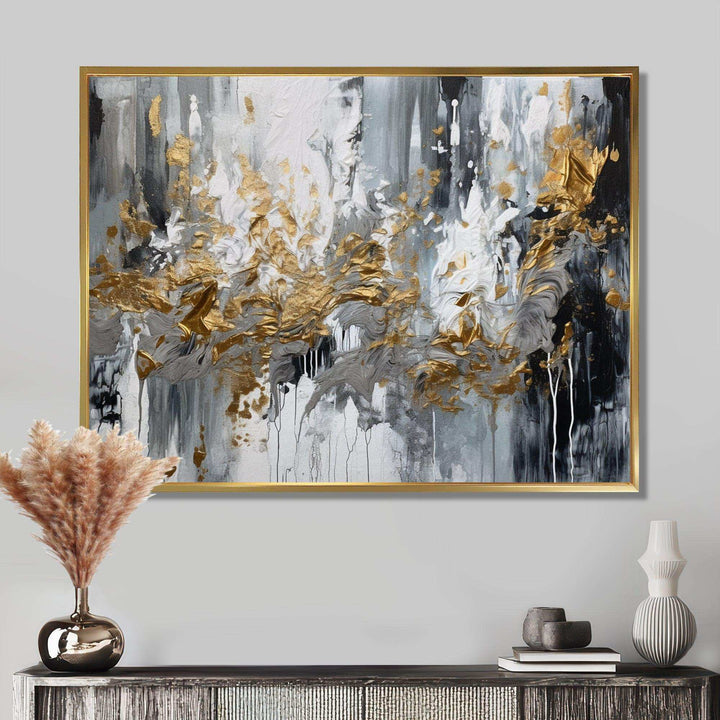 Black And White Delicate Brushstrokes I - Abstract Canvas Wall Art