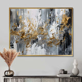 Black And White Delicate Brushstrokes I - Abstract Canvas Wall Art