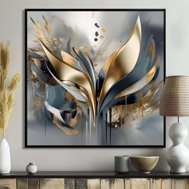 Idesignart abstract shapes and lines iv abstract canvas wall art