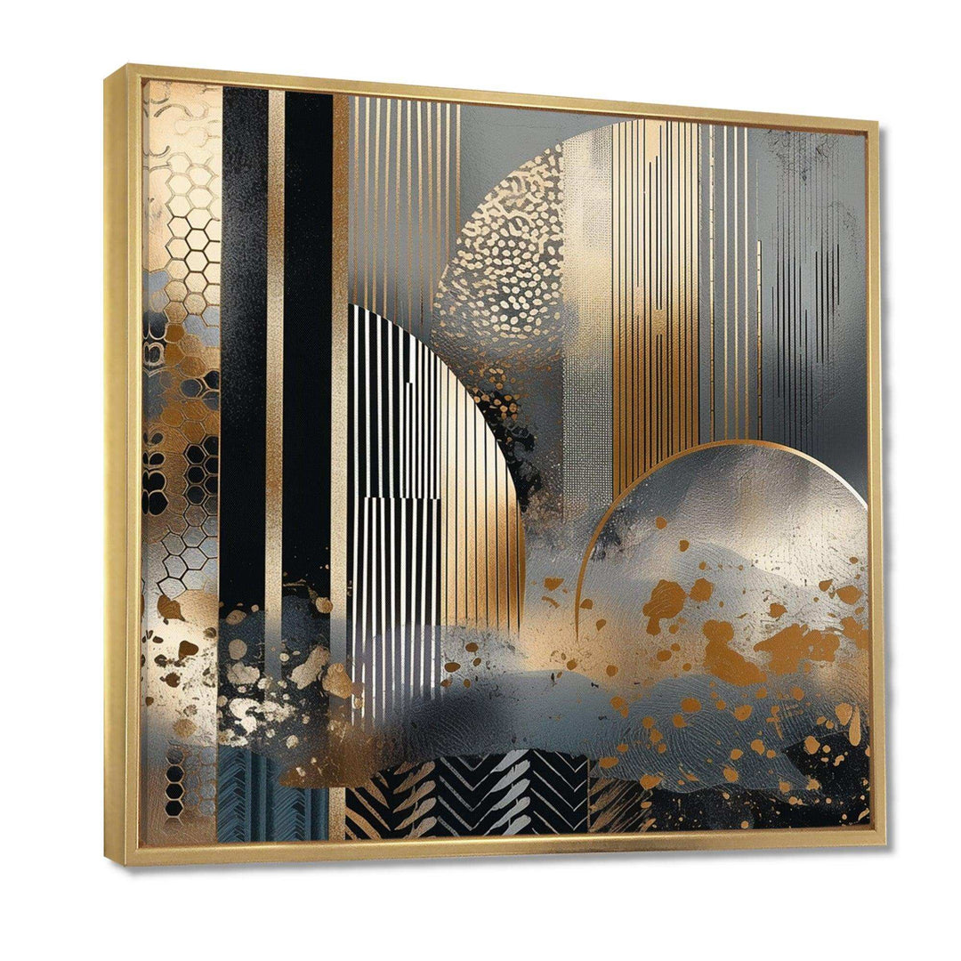Shapes And Lines Abstract Marble IV - Abstract Canvas Wall Art