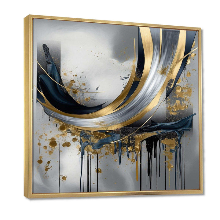 Shapes And Lines Abstract Marble V - Abstract Canvas Wall Art