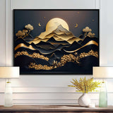 Dreamy Golden Mountain IV - Abstract Canvas Wall Art