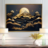 Dreamy Golden Mountain IV - Abstract Canvas Wall Art