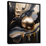 Gold And Black Marbled Euphoria III - Abstract Canvas Wall Art