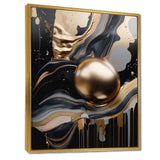 Gold And Black Marbled Euphoria III - Abstract Canvas Wall Art