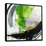 Green And Black Geometric Enchantment I - Abstract Canvas Wall Art