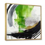 Green And Black Geometric Enchantment I - Abstract Canvas Wall Art