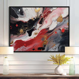 Red And Black Marble Whispers III - Abstract Canvas Wall Art